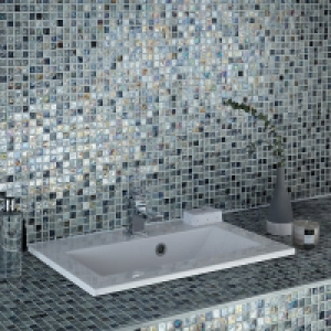 Wickes Shimmer Hammered Grey Glass Mosaic Tile - 300 x 300mm £12.49