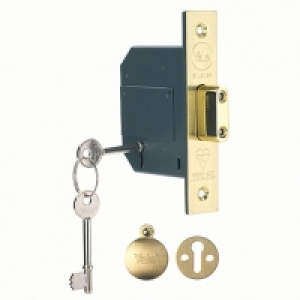 Wickes  Yale P-M562-PB-67 5 Lever British Standard Deadlock - Brass 