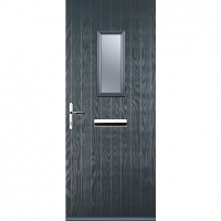 Wickes  Euramax 1 Square Grey Right Hand Composite Door 920mm x 2100