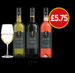 Kumala Zenith Chenin Chardonnay, Rose, Shiraz Cabernet Sauvi