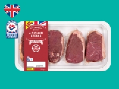 Birchwood 4 British Beef 28-Day Matured Sirloin Steaks £10.99