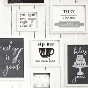 Contour Framed Black & White Quotes Kitchen & Bathroom Wallp £13.60