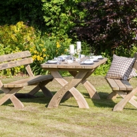 QDStores  Harriet Garden Table with 2 Benches