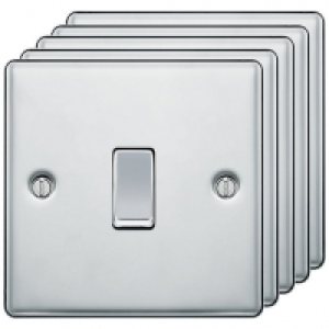 Wickes  BG 10Ax Screwed Raised Plate Single Switch 2 Way 5 Pack - Po