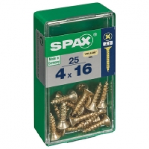 Spax Pz Countersunk Zinc Yellow Screws - 4 X 16mm Pack Of 25 £1.77