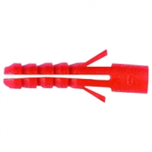 Fischer Red Plastic Wall Plugs - 6mm Pack Of 40