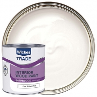 Wickes  Wickes Trade Quick Dry Satinwood Pure Brilliant White 1L