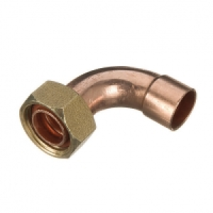 Wickes  Primaflow Copper End Feed Bent Tap Connector - 15mm x 1/2in 