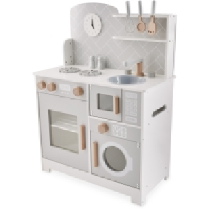 Aldi  Little Town Grey Wooden Toy Kitchen