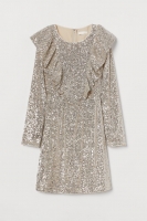 HM  Flounce-trimmed sequined dress