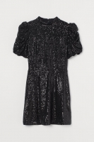 HM  Puff-sleeved sequined dress