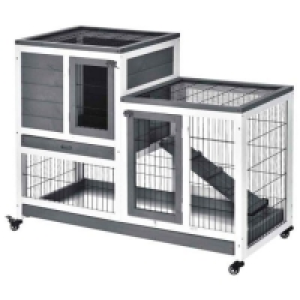 PawHut Wooden Indoor Elevated Rabbit Hutch w/ Enclosed Run a £123.99