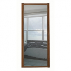 Wickes  Spacepro 1 Panel Shaker Walnut Frame Mirror Door - 914mm