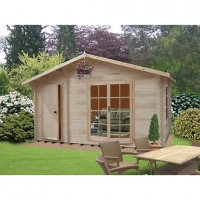 Wickes  Shire Bourne 14 x 8ft Double Door Log Cabin including Storag