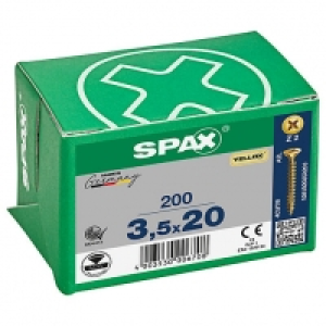 Spax Pz Countersunk Yellox Screws - 3.5x20mm Pack Of 200 £4.19