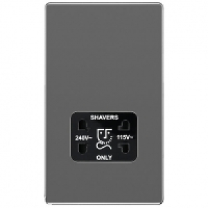 BG Screwless Flatplate Black Nickel Dual Voltage Shaver Sock £25.00