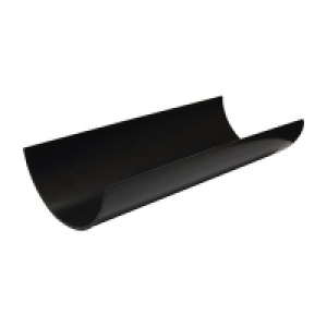 FloPlast 112mm Round Line Gutter Length - Black 2m £4.60