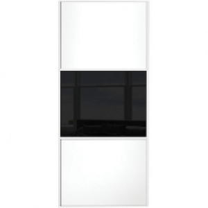 Spacepro Sliding Wardrobe Door Wideline White Panel & Black