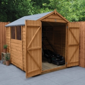 Forest Garden 8 x 6ft Double Door Overlap Apex Dip Treated S