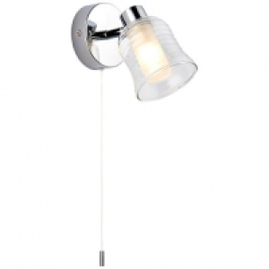 Saxby Feris Ribbed Glass Wall Light - Chrome