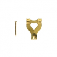 Wickes  Wickes Double Picture Hook No.3 - Brass 33 x 25mm Pack of 10
