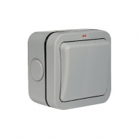 Wickes  Masterplug IP66 20A Single Exterior 2 Way Switch - Grey