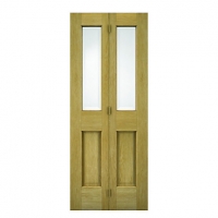 Wickes  Wickes Cobham Glazed Oak 4 Panel Internal Bi-fold Door - 198