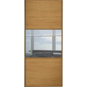 Spacepro Sliding Wardrobe Door Wideline Oak Panel & Mirror - £200.00