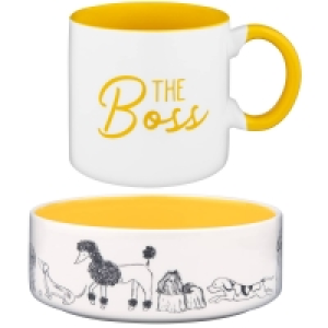 The Pet Parade Dog Mug and Bowl Set - The Boss