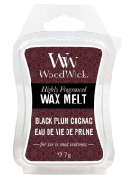 tofs  Woodwick Mini Wax Melt Black Plum Cognac