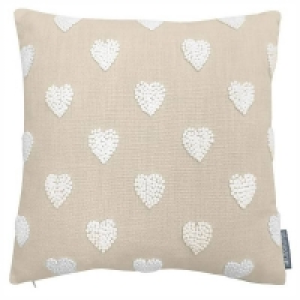 Country Living French Knot Heart Cushion - 40x40cm - Ivory £20.00