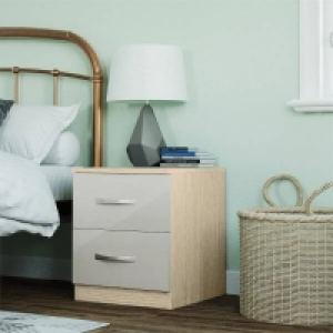 Fitted Bedroom Slab Bedside Chest - Cashmere &pound;116.25