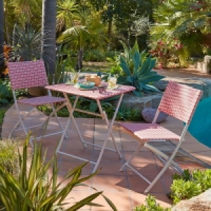 Homebase Metal Lettie Bistro Set - Pink