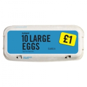 Iceland 10 Large Eggs £1.00