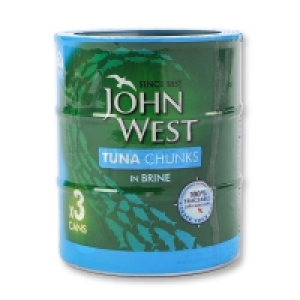 JOHN WEST TUNA CHUNKS IN BRINE 3 PACK £2.99