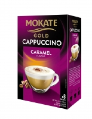 MOKATE GOLD CAPPUCCINO CARAMEL 8 SACHETS £0.99
