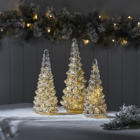 HomeBargains  Home Collections: Set of 3 LED Glass Trees