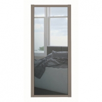 Wickes  Spacepro 1 Panel Shaker Stone Grey Frame Mirror Door - 610mm
