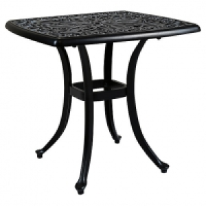 Charles Bentley Cast Aluminium Small Garden Side Table - Bla