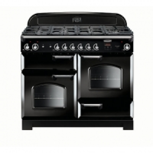 Rangemaster Classic 110cm Natural Gas Range Cooker - Black w £2,369.00