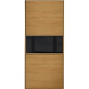 Spacepro Sliding Wardrobe Door Fineline Oak Panel & Black Gl £160.00