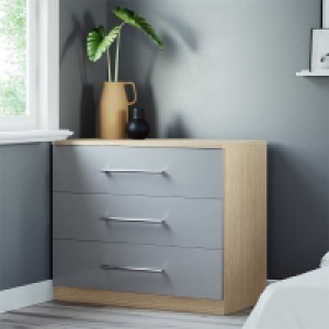 Fitted Bedroom Slab 3 Drawer Chest - Grey &pound;229.00