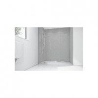 Wickes  Mermaid White Diamond Acrylic Single Shower Panel 2400mm x 1