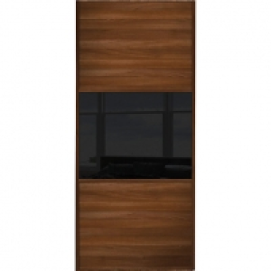 Spacepro Sliding Wardrobe Door Wideline Walnut Panel & Black £180.00