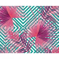 Wickes  ohpopsi Pink Palm Leaves Wall Mural - L 3m (W) x 2.4m (H)