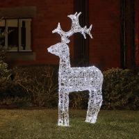 HomeBargains  Prestige: 1.2m LED Light Up Acrylic Reindeer