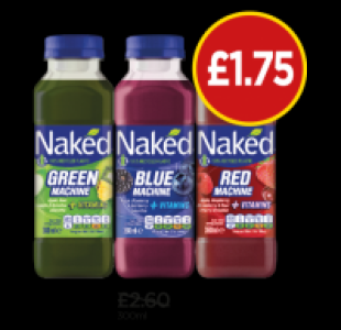 Naked Green Machine Apple & Kiwi Smoothie, Blue Machine Blue £1.75