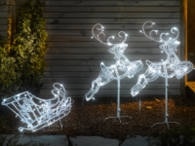 Livarno Home LED Reindeer with Sleigh Figure