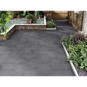 Wickes  Marshalls Limestone Textured Black Multi Paving Slab 600 x 3