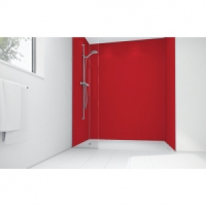 Wickes  Mermaid Crimson Matt Acrylic 3 sided Shower Panel Kit 1700mm